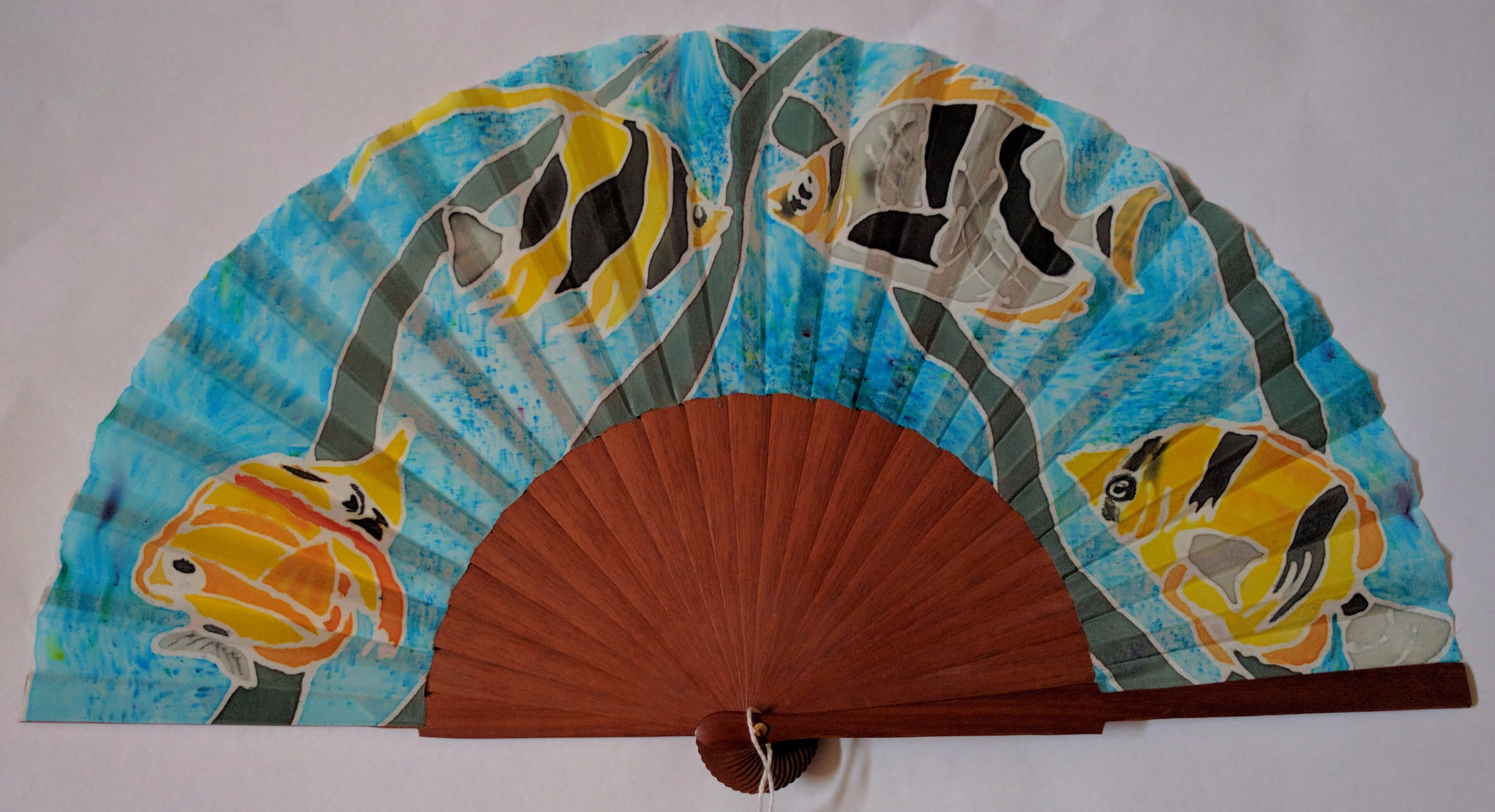 Abanico seda "Peces tropicales"