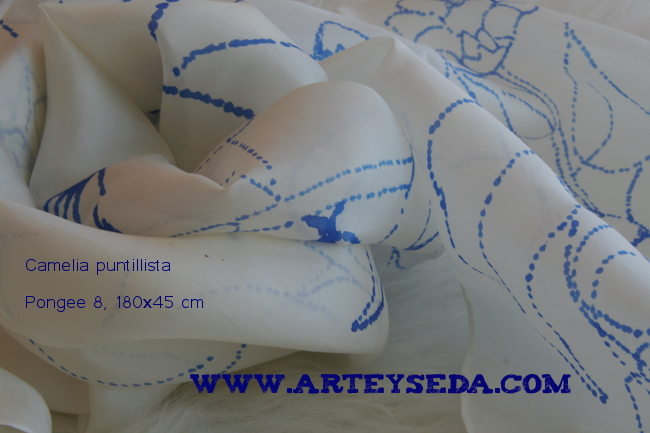 Fular seda "puntillismo"