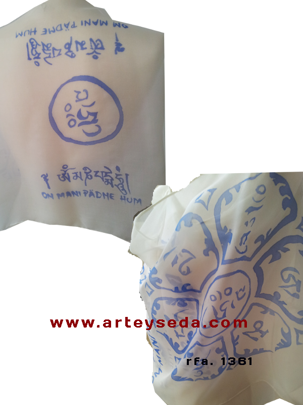 Fular seda "Mantra del Loto"