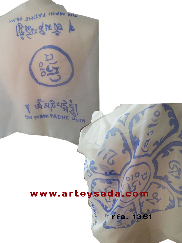 Fular seda "Mantra del Loto"