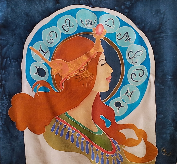 Pañuelo seda "Horóscopo"