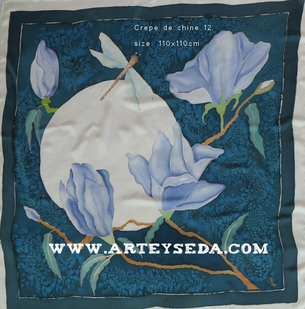 Pañuelo seda "luna y Magnolia"