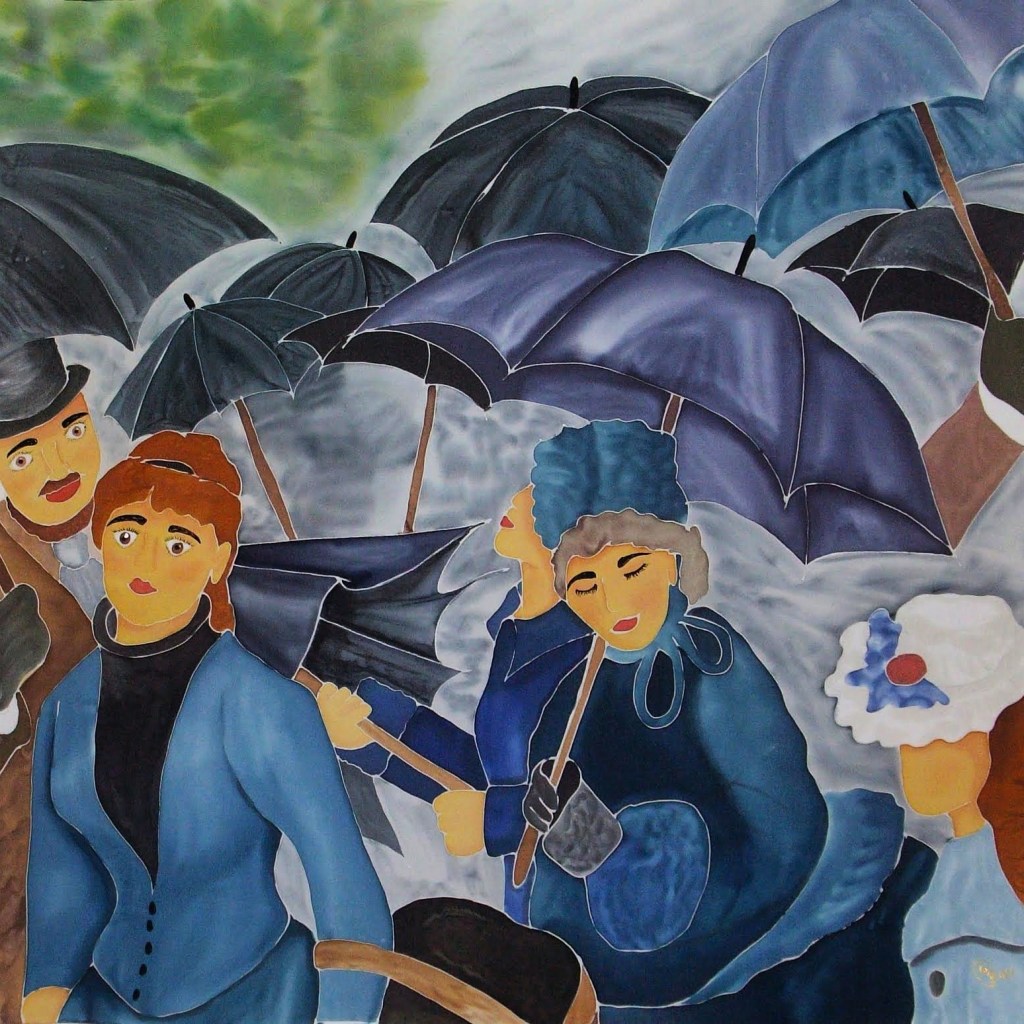 Pañuelo seda "Los paraguas"