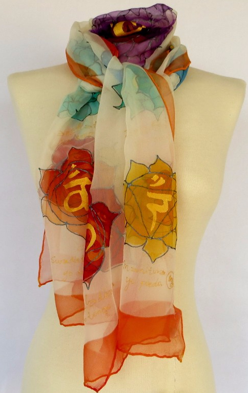 fular arte y seda "siete chakras"