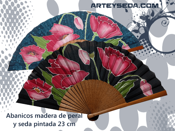 abanicos amapolas de arte y seda